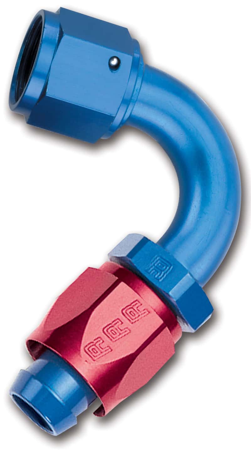 Russell — Russell Performance -6 AN Red/Blue 120 Degree Full Flow Swivel Hose End (With 9/16in Radius)
Hose Fitting - view 1