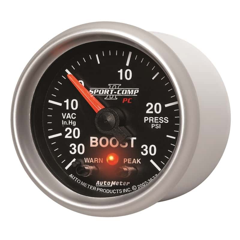 AutoMeter — Autometer Sport-Comp II 52mm 30 IN HG / 30 PSI Electronic Boost/Vacuum Gauge
2-1/16" BOOST-VAC, 3 - view 8