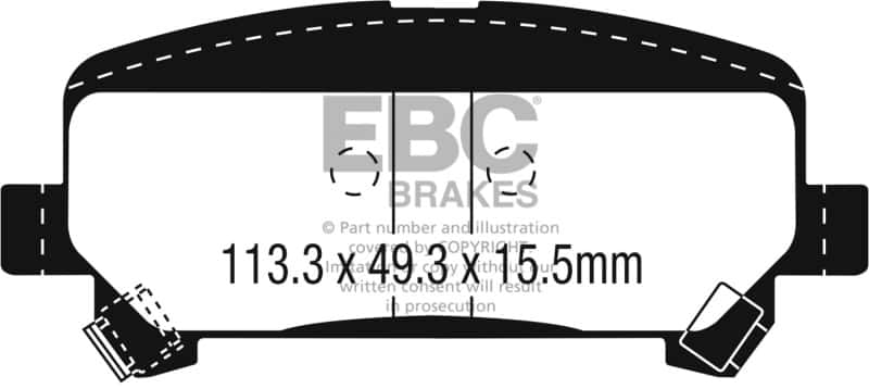 EBC — EBC 15+ Chevrolet Colorado 2.5 Yellowstuff Rear Brake Pads
Disc Brake Pad - view 1