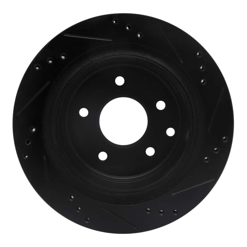 R1 Concepts — R1 02-06 Infiniti M45 Rear Left Drilled & Slotted Black Brake Rotor
R1 Brake Rotor Drill - view 5