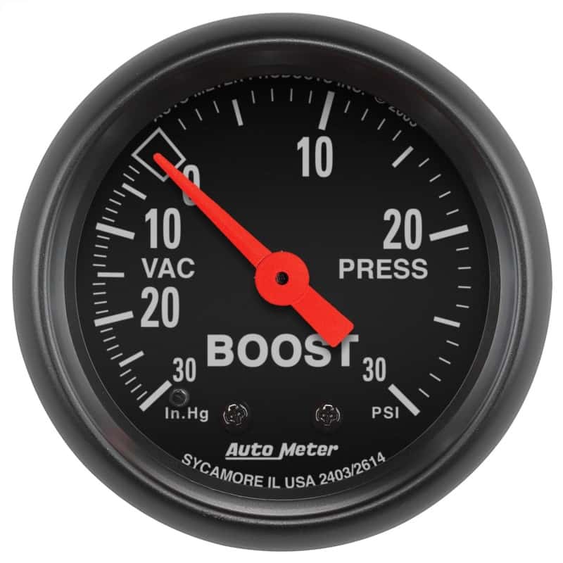 AutoMeter — Autometer Z Series 52mm 30 In Hg.-Vac. / 30 PSI Boost / Vacuum Gauge
GA 2" BST 30PSI M Z - view 1