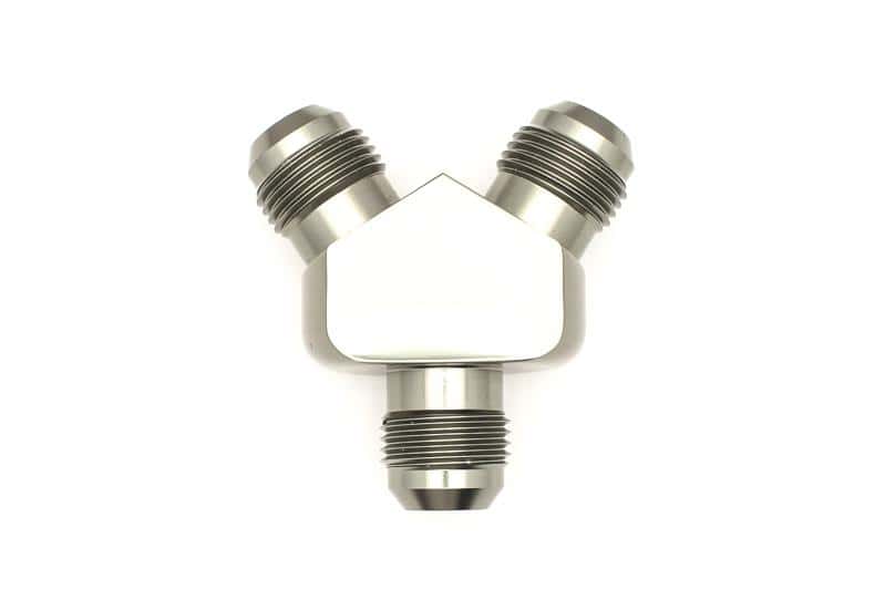 DeatschWerks — DeatschWerks 10AN Male Flare + 10AN Male Flare To 10AN Male Flare Y-Block Fitting - view 1