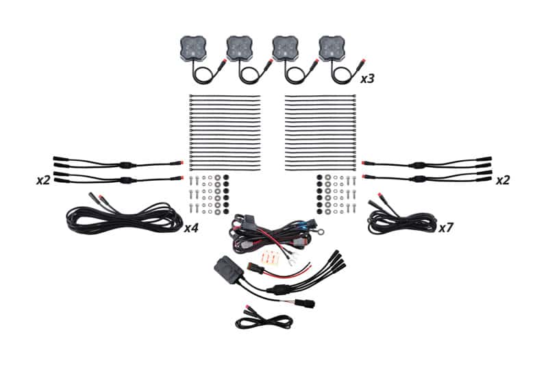 Diode Dynamics — Diode Dynamics RGBW Rock Light Installer Kit w/Controller (12-pack) - view 1