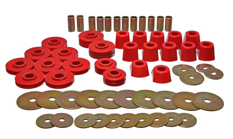 Energy Suspension — Energy Suspension 67-95 K5 Blazer / 67-70 Denali XL/Suburban/Yukon XL 4WD Red Body (Cab) Mount Set
BodyMntBshKt - view 1