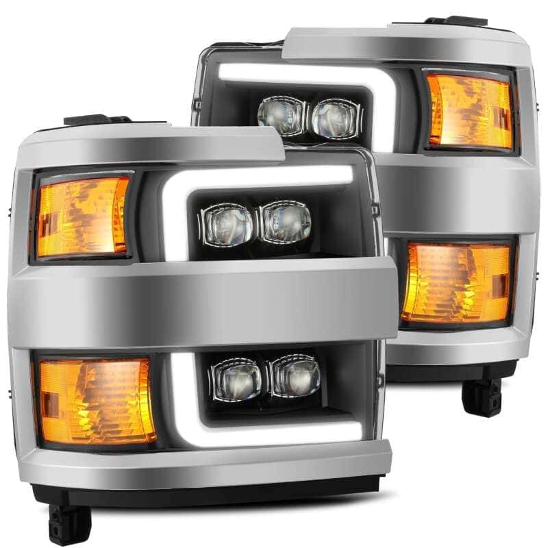 AlphaRex — AlphaRex 15-18 Chevy 2500HD NOVA LED Proj Headlights Plank Style Black w/Activ Light/Seq Signal/DRL
Projector Headlights - view 1