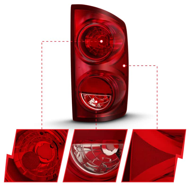 ANZO — ANZO 2007-2009 Dodge Ram 1500 Tail Light Red Lens (OE)
Tail Light Set - view 8