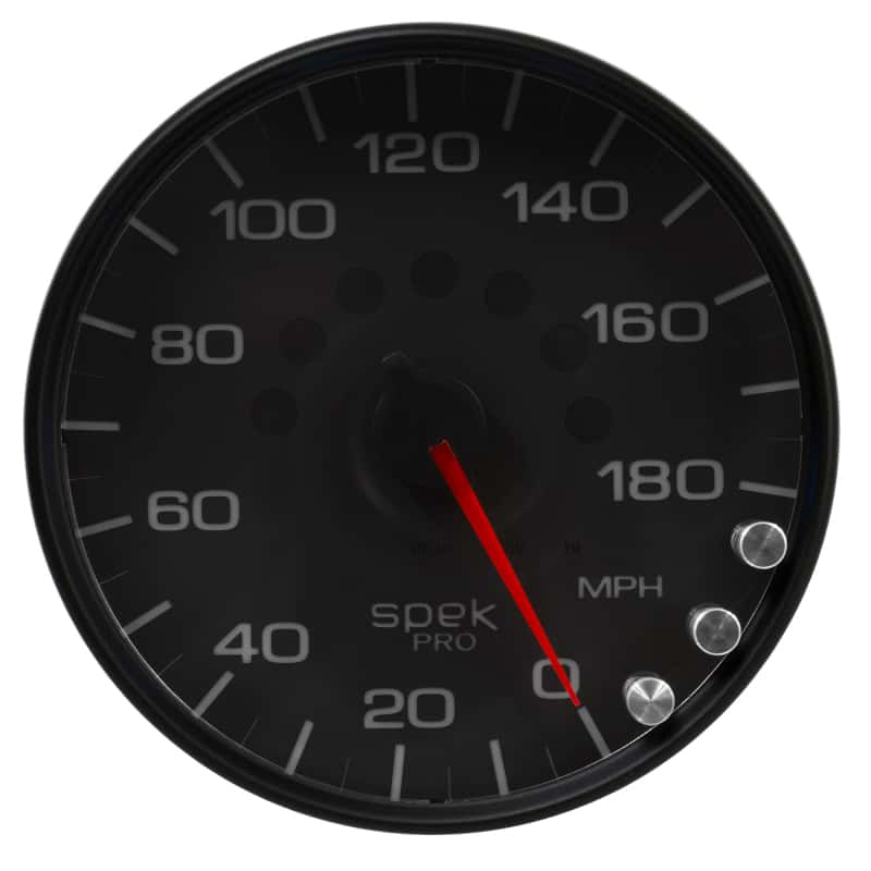 AutoMeter — Autometer Spek-Pro Gauge Speedometer 5in 180 Mph Elec. Programmable Black/Black
GA 5" SPEEDO BCB SPK - view 3