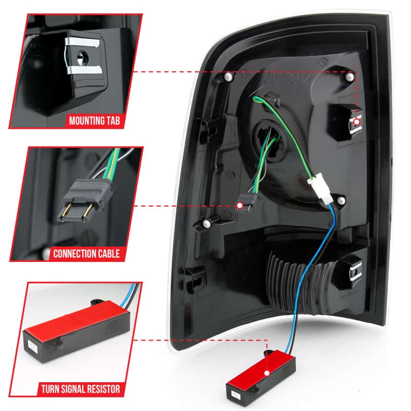 ANZO — ANZO 2009-2018 Dodge Ram 1500 LED Taillight Plank Style Black w/Smoke Lens - view 9