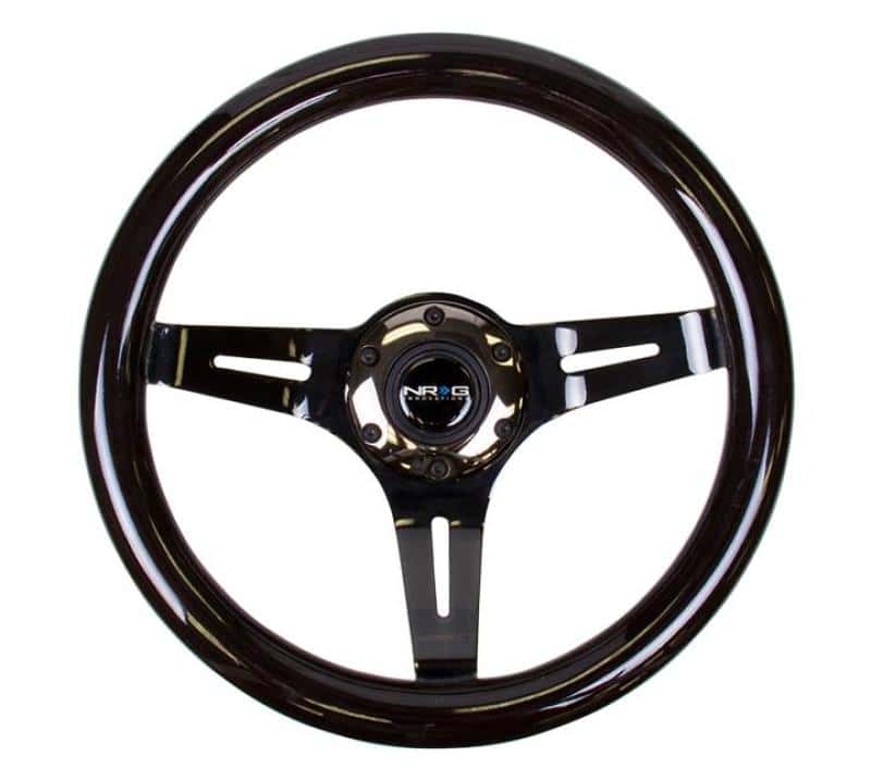 NRG — NRG Classic Wood Grain Steering Wheel (310mm) White w/Neochrome 3-Spoke Center - view 2