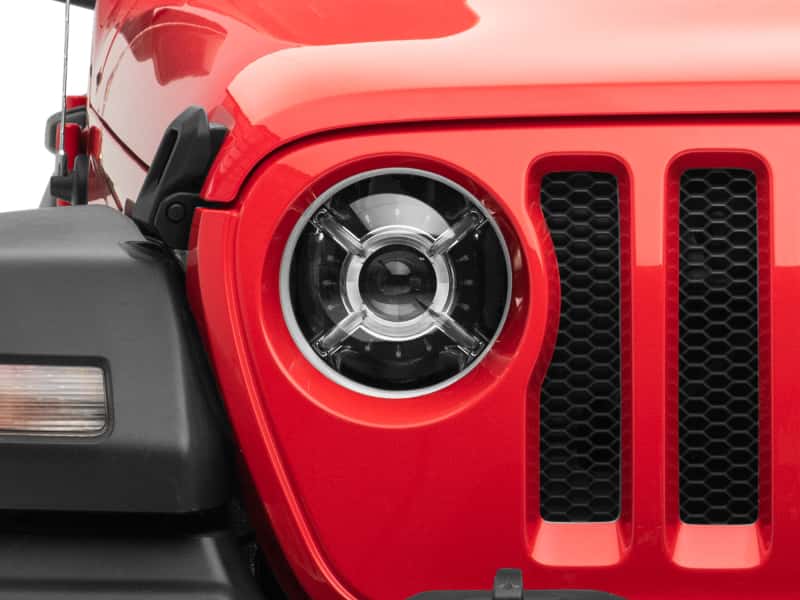 Raxiom — Raxiom 18-22 Jeep Wrangler JL/ JT 9-Inch LED Headlights w/ DRL and Halo- Black Housing (Clear Lens)
Headlights - view 8