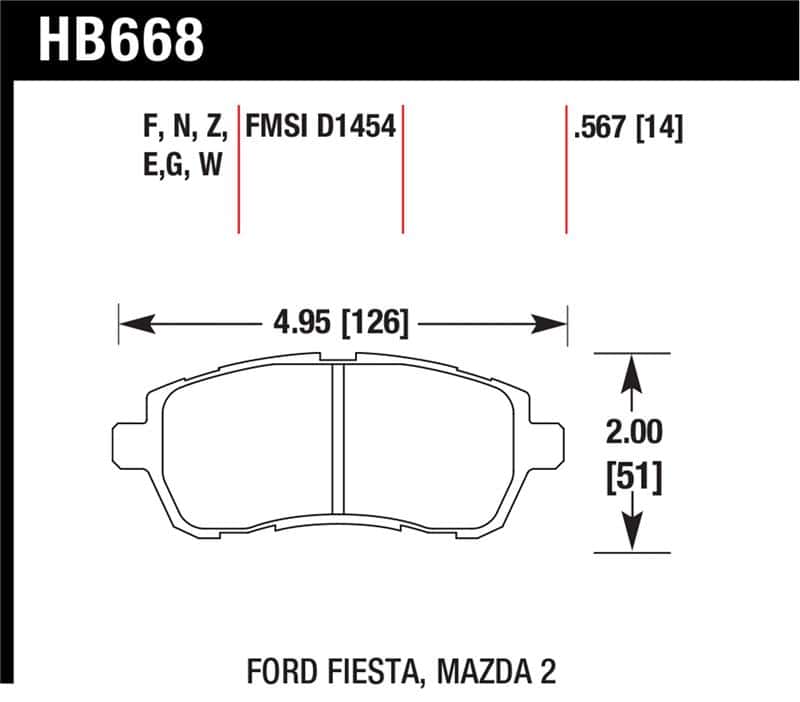 Hawk Performance — Hawk 11 Ford Fiesta S/SE/SL Blue 9012 Front Race Brake Pads
Disc Brake Pad - view 1