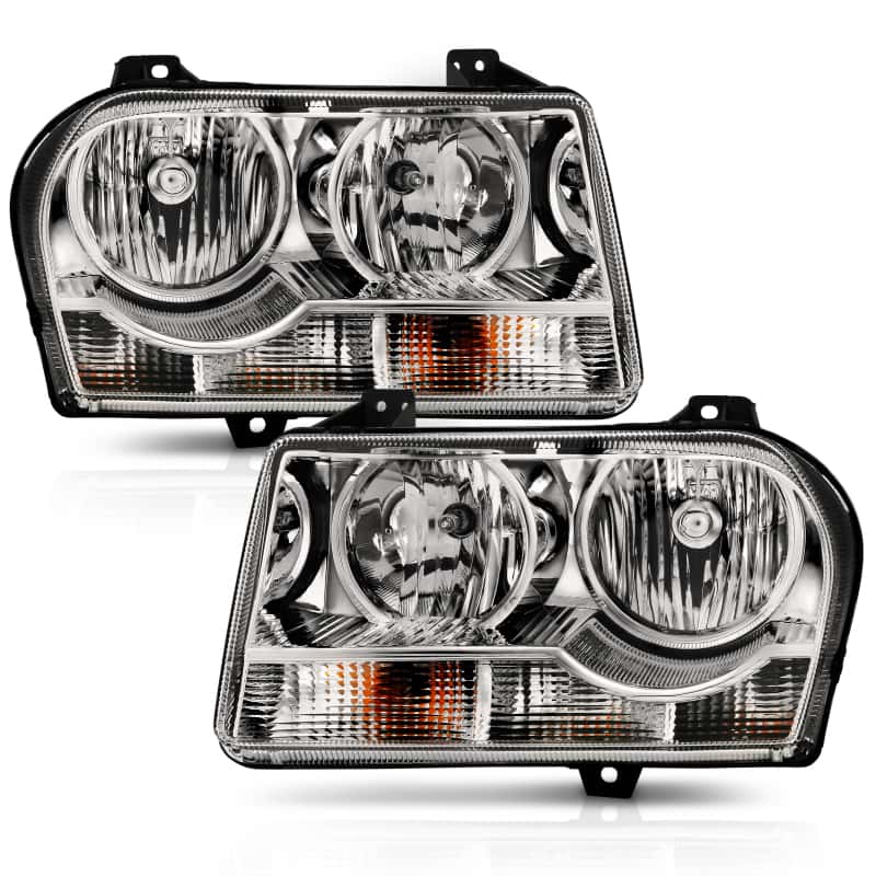 ANZO — ANZO 2005-2010 Chrysler 300 Crystal Headlight Chrome Amber
Head Light Set - view 4