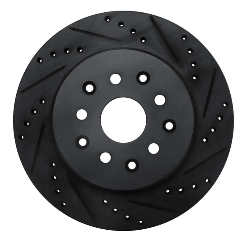 R1 Concepts — R1 93-98 Toyota Supra Rear Right Drilled & Slotted Black Brake Rotor
R1 Brake Rotor Drill - view 1