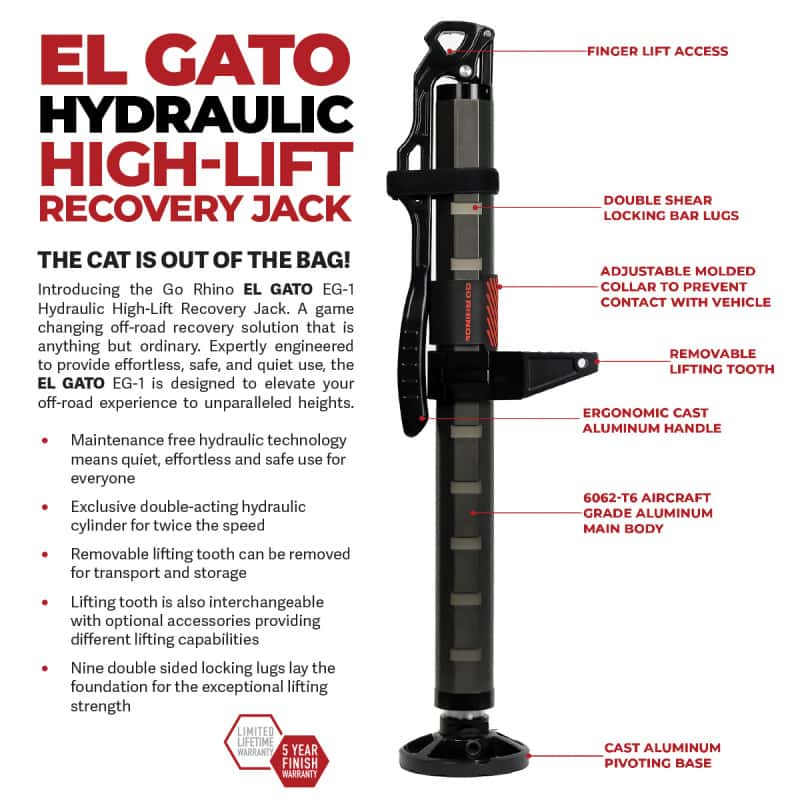 Go Rhino — Go Rhino Xventure Gear EG1 El Gato Hydraulic Jack - Graphite
EG1 Hydraulic Jack - view 2