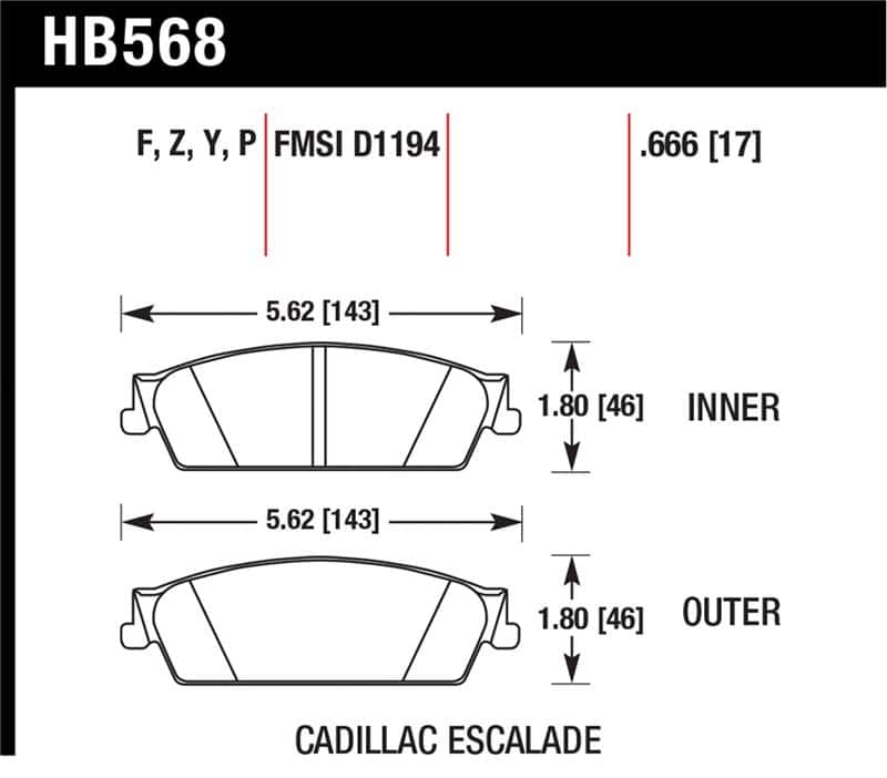 Hawk Performance — Hawk 07 Chevy Tahoe LTZ LTS Rear Brake Pads
Disc Brake Pad - view 1