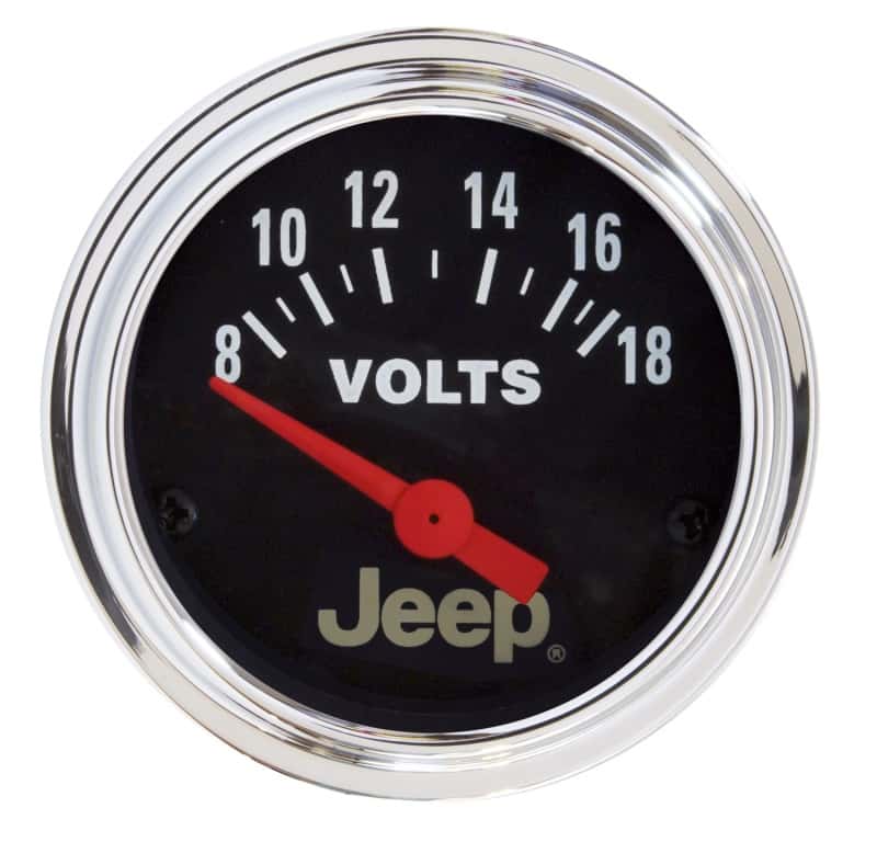 AutoMeter — Autometer Jeep 52mm 8-18 Volts Short Sweep Electronic Voltmeter Gauge
2-1/16" JEEP VOLTMET - view 1
