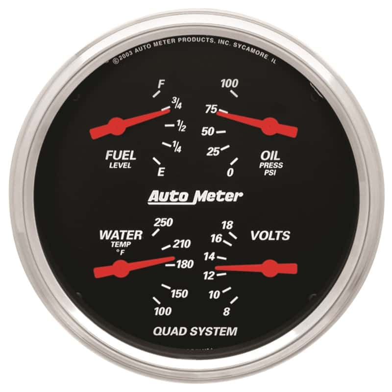 AutoMeter — AutoMeter Gauge Quad 5in. 0 Ohm(e) to 90 Ohm(f)Elec Designer Black
GA 5" QUAD 0-90 DB - view 2