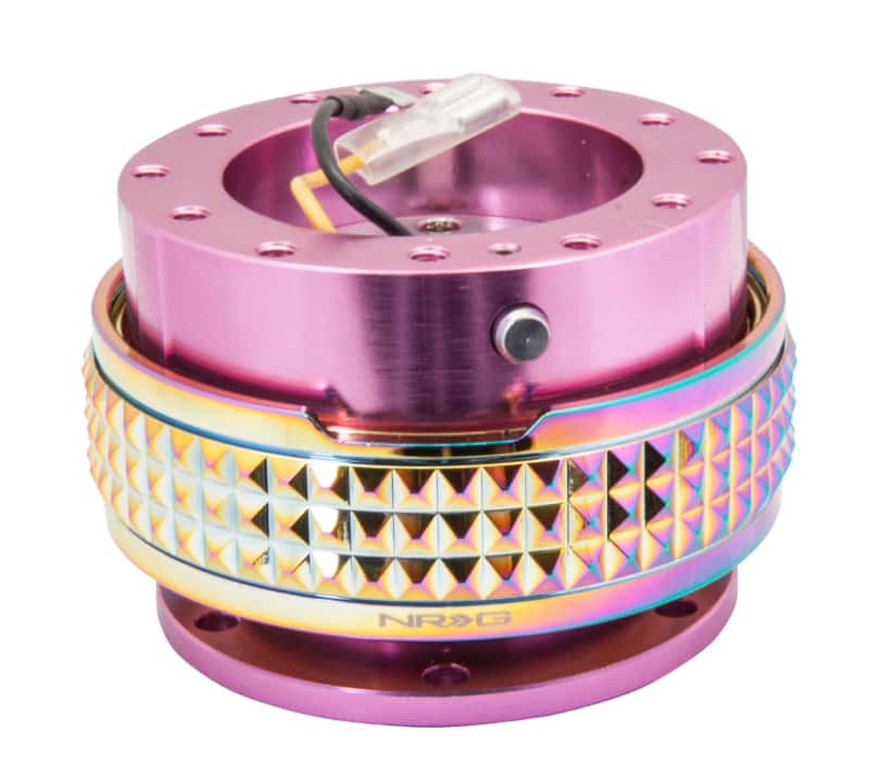 NRG — NRG Quick Release Kit - Pyramid Edition - Pink Body / Neochrome Pyramid Ring - view 2