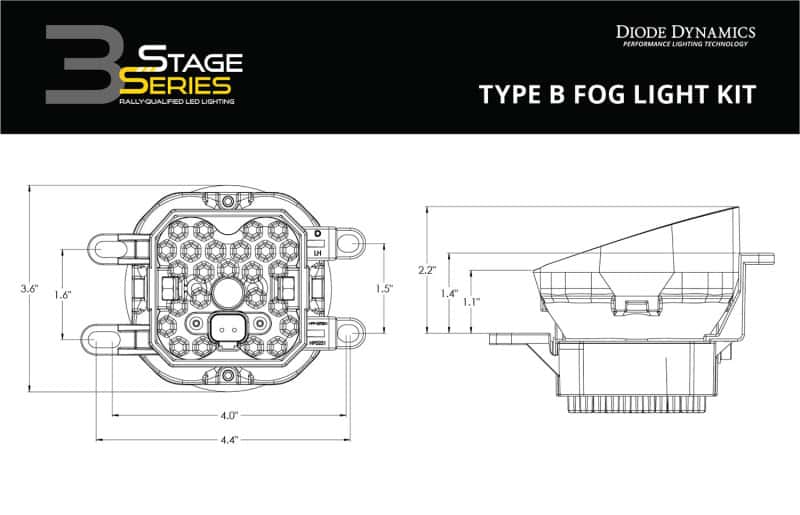 Diode Dynamics — Diode Dynamics SS3 Sport Type B Kit ABL - White SAE Fog - view 8