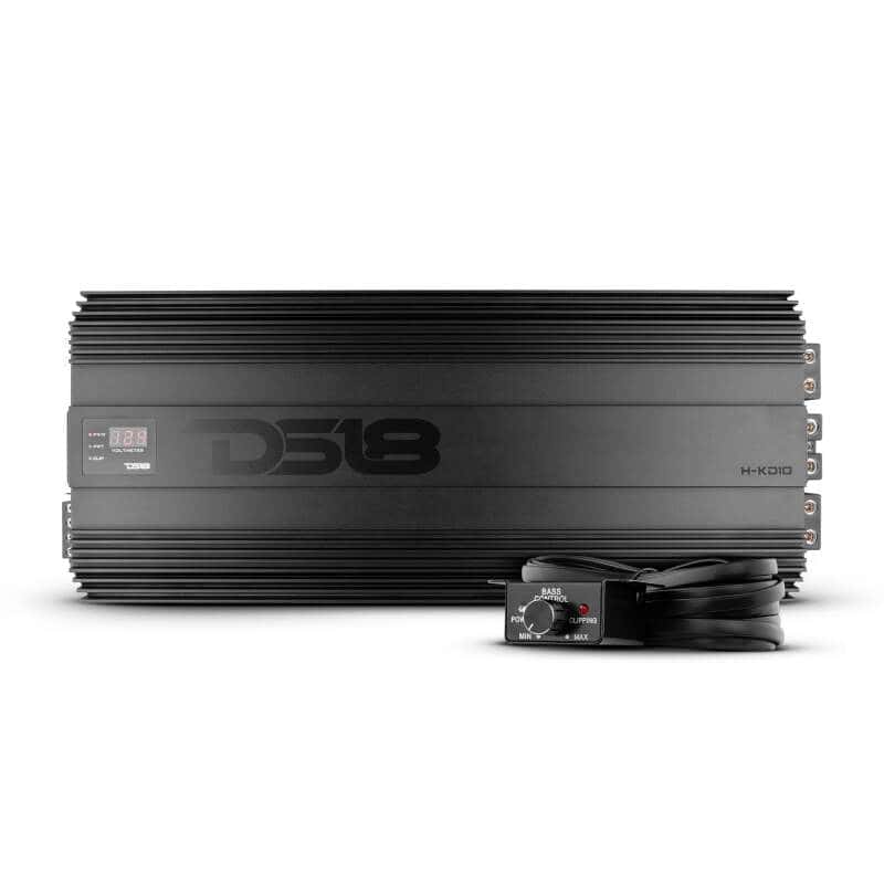 DS18 — DS18 1-Chnl Amp 18000 Burst/0.67ohm 10000/1ohm 5800/2ohm 3500/4ohm Watts RMS w/ Voltmeter Black - view 1