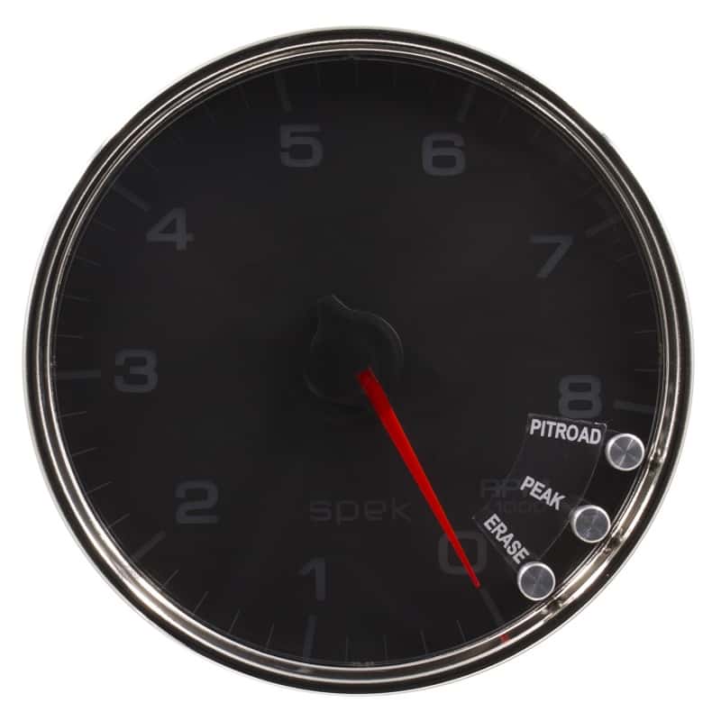 AutoMeter — Autometer Spek-Pro Gauge Tachometer 5in 8K Rpm W/Shift Light & Peak Mem Black/Chrome
GA 5" 8KRPM BCC SPEK - view 3
