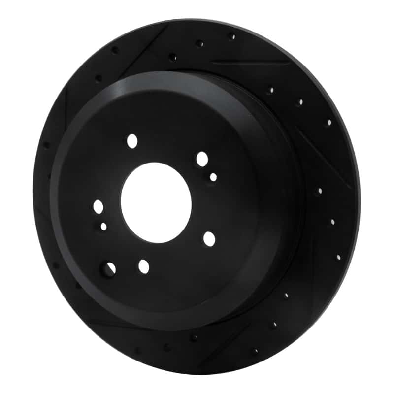 R1 Concepts — R1 07-12 Hyundai Veracruz Rear Left Drilled & Slotted Black Brake Rotor
R1 Brake Rotor Drill - view 2