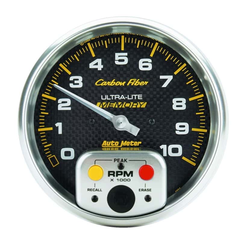 AutoMeter — AutoMeter Gauge Tachometer 5in. 10K RPM In-Dash W/ Peak Memory Carbon Fiber
GA 5" 10K RPM MEM CF - view 1