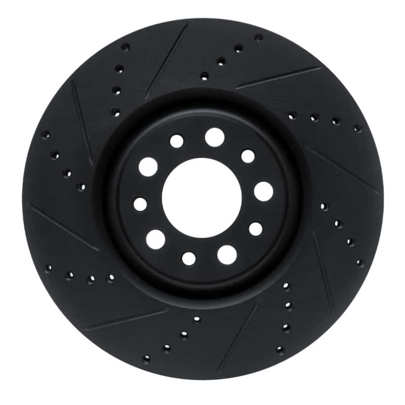 R1 Concepts — R1 2017-2025 Alfa Romeo Stelvio Front Left Drilled & Slotted Black Brake Rotor
R1 Brake Rotor Drill - view 1