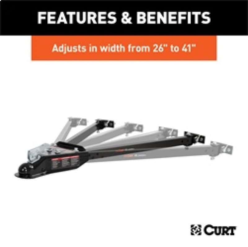 RockJock — RockJock Curt Tow Bar with Adjustable Width Arms Car Mount 2in Ball 5000lbs - view 3