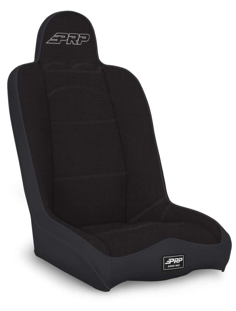 PRP Seats — PRP Daily Driver High Back Suspension Seat (Two Neck Slots) - All Black - view 1