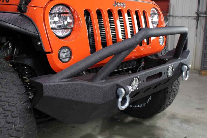 Fishbone Offroad — Fishbone Offroad 07-18 Jeep Wrangler Front Winch Bumper W/LEDs Full Width - Blk Textured Powdercoat - view 7