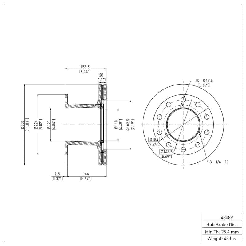 DFC — DFC 06-12 Workhorse W42 (9400-14500lb GVW) Rear GeoSPEC Coated Rotor
DFC Brake Rotor - view 6