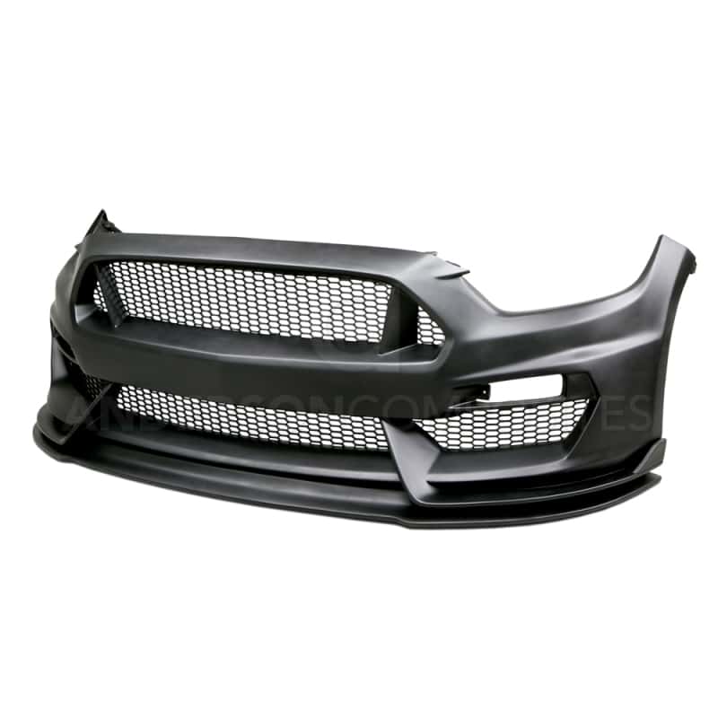 Anderson Composites — Anderson Composites 15-16 Ford Mustang GT350 Style Fiberglass Front Bumper w/ Front Lip - view 1