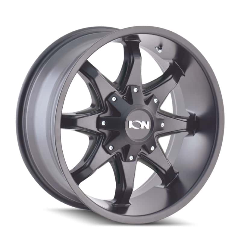 ION Wheels — ION Type 181 17x9 / 5x114.3 BP / -12mm Offset / 87mm Hub Satin Black/Milled Spokes Wheel - view 3