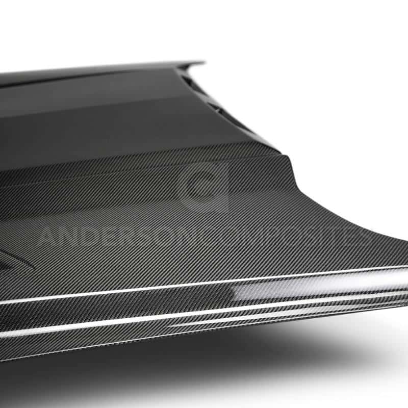 Anderson Composites — Anderson Composites 2018-2019 Ford Mustang Ram Air Double Sided Carbon Fiber Hood - view 6