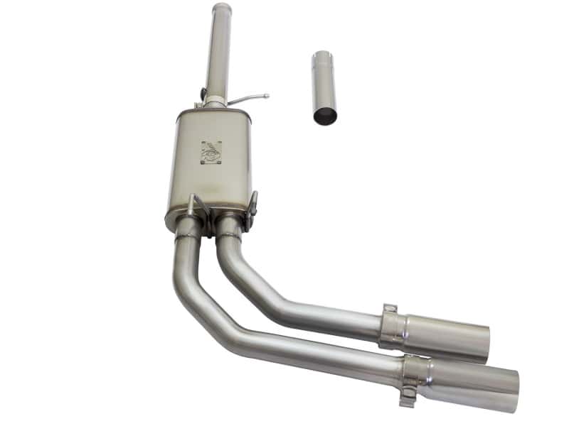 aFe — aFe Rebel Series CB 3in Middle Side Exit SS Exht w/Polish Tips 09-16 Chevy Silverado/GMC Sierra 1500
Cat-Back Exhaust - view 2