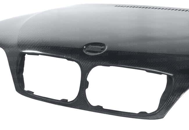Seibon — Seibon 02-05 BMW 3 Series 4dr E46 (Manuf Date 7/02-7/06 Models Only) OEM-Style Carbon Fiber Hood - view 7
