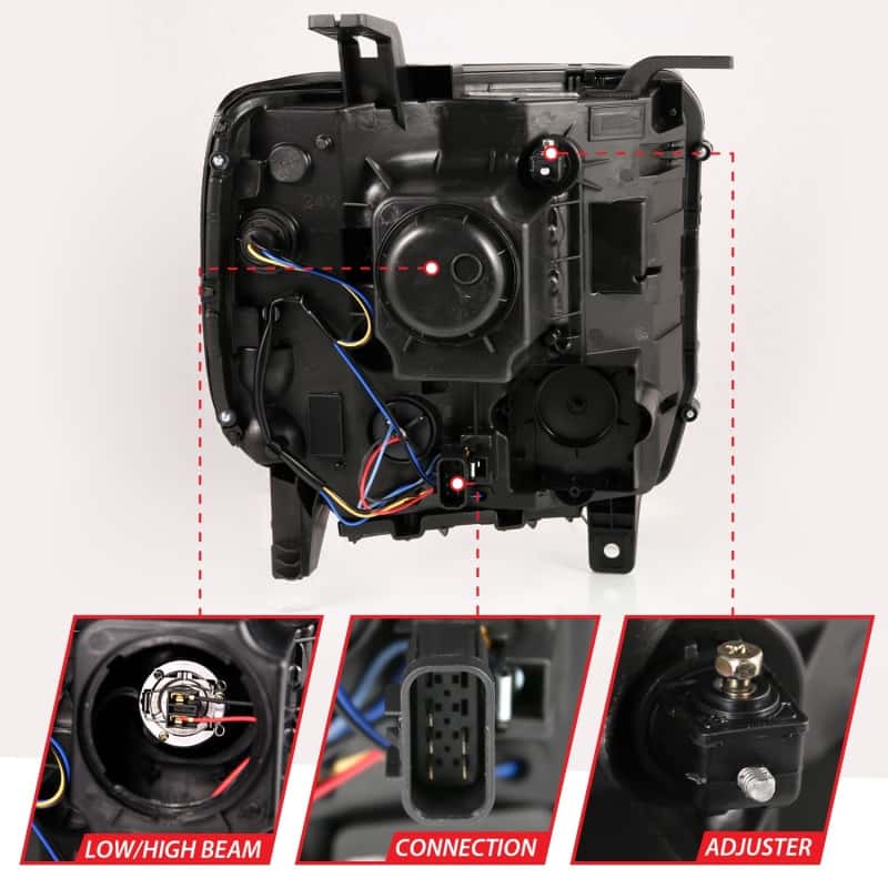 ANZO — ANZO 2014-2015 GMC Sierra 1500HD Projector Plank Style Headlight Black W/ DRL
Head Light Set
HdLtSet - view 5