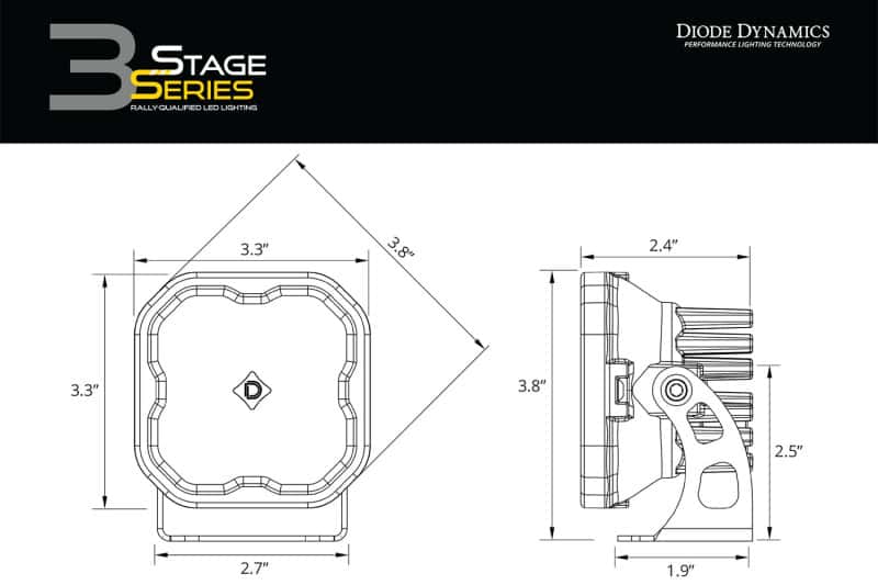 Diode Dynamics — Diode Dynamics 21-22 Ford Bronco SS3 LED Ditch Light Kit - Sport Yellow Combo - view 8