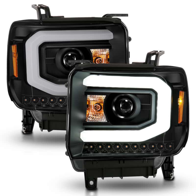 ANZO — ANZO 2014-2015 GMC Sierra 1500 Projector Headlights w/ Light Bar Black Housing (Halogen Type)
Head Light Set
HdLtSet - view 3