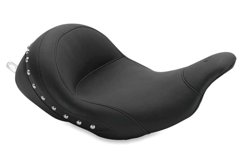 Mustang Motorcycle — Mustang 08-21 Harley Electra Glide,Rd Glide,Rd King, Str Glide Lowdown Solo Seat w/Studs - Black - view 1