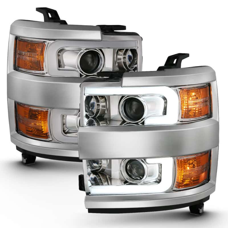 ANZO — ANZO 2015-2016 Chevrolet Silverado Projector Headlights w/ Plank Style Design Chrome w/ Amber
Head Light Set
HdLtSet - view 3