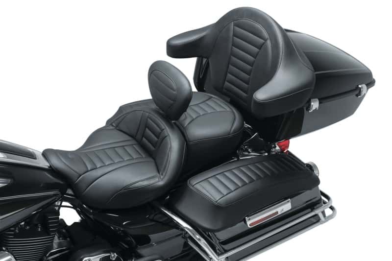 Mustang Motorcycle — Mustang 08-21 Harley Electra Glide Std, Rd Glide ,Rd King, Str Glide Driver Backrest Deluxe - Black - view 1