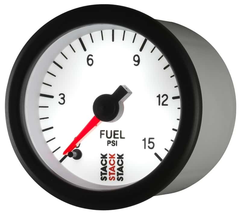 AutoMeter — Autometer Stack 52mm 0-15 PSI 1/8in NPTF Male Pro Stepper Motor Fuel Pressure Gauge - White
Ga FP PrStpr W 15psi - view 3