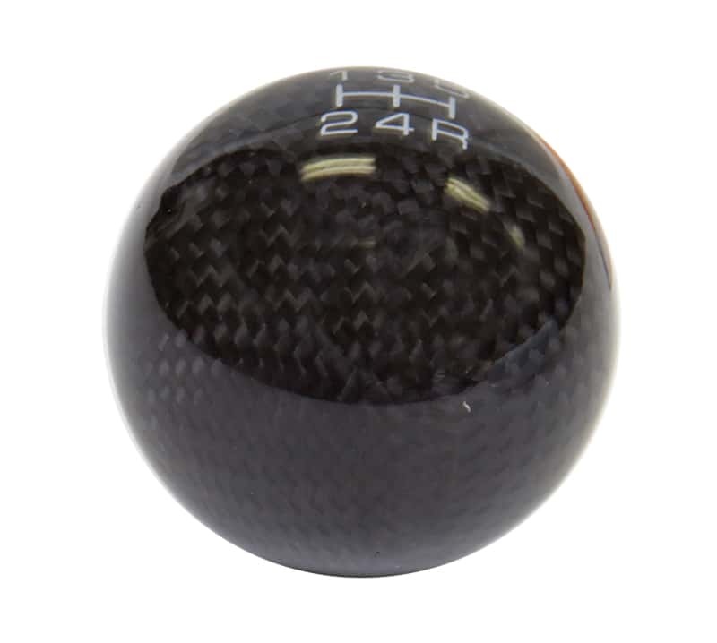 NRG — NRG Universal Ball Style Shift Knob (No Logo) - Black Carbon Fiber (5 Speed Pattern) - view 2