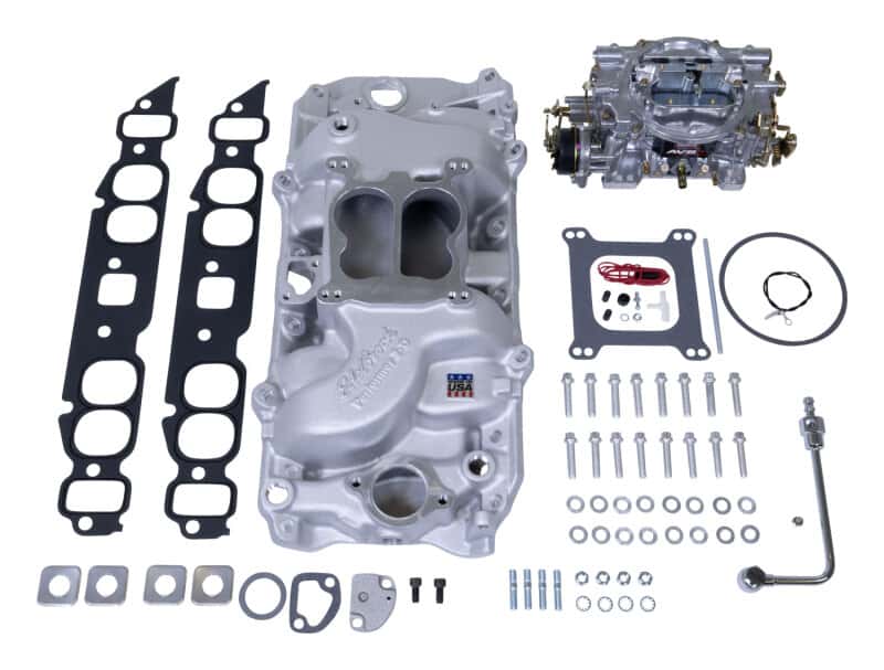 Edelbrock — Edelbrock Manifold And Carb Kit Performer Big Block Chevrolet Oval Port Natural Finish
POWER PKG - view 1