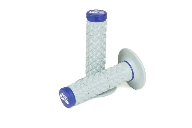 Renthal — Renthal Soft/Firm MX Dual Compound Grips Tapered 1/2 Waffle - Gray/Blue - view 2