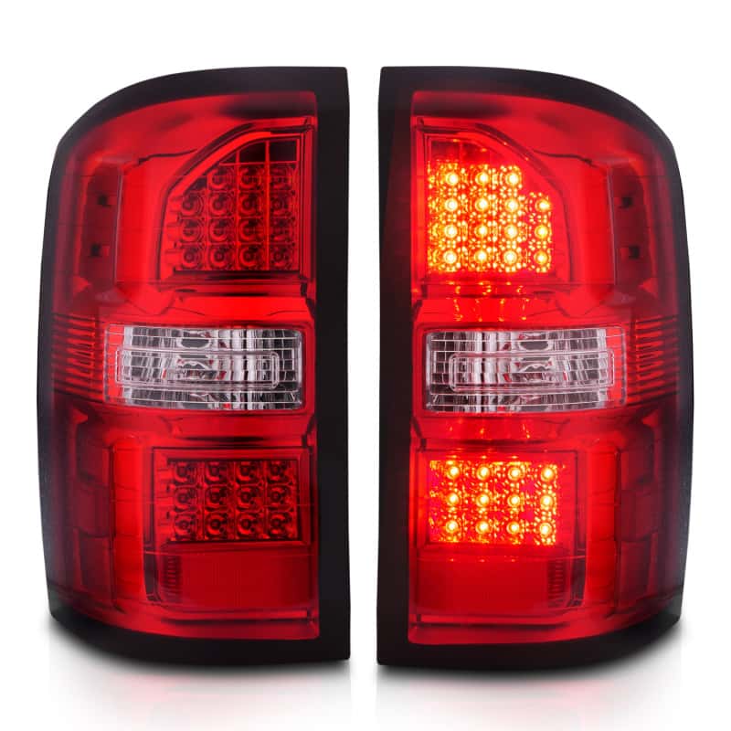 ANZO — ANZO 2014-2018 GMC Sierra LED Tail Lights Black Housing Red/Clear Lens - view 14