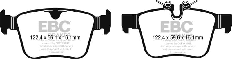 EBC — EBC 2016+ Jaguar F-Pace 2.0L TD (180) Ultimax2 Rear Brake Pads
Disc Brake Pad - view 1