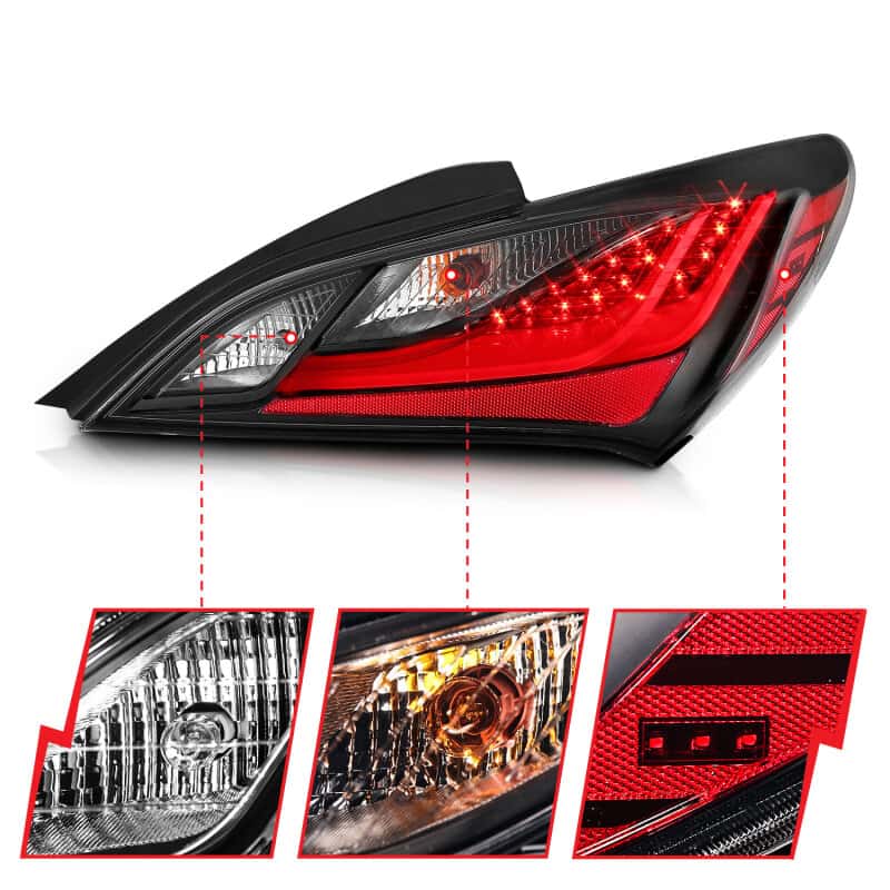 ANZO — ANZO 10-13 Hyundai Genesis 2DR LED Taillights Smoke
Tail Light Set
LED Taillights - view 10